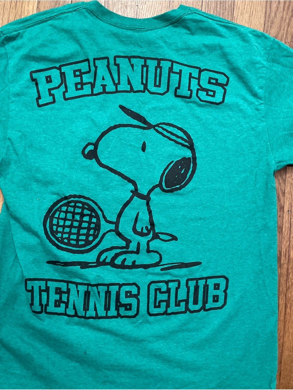 Peanuts Green Crewneck Tee with White Logo